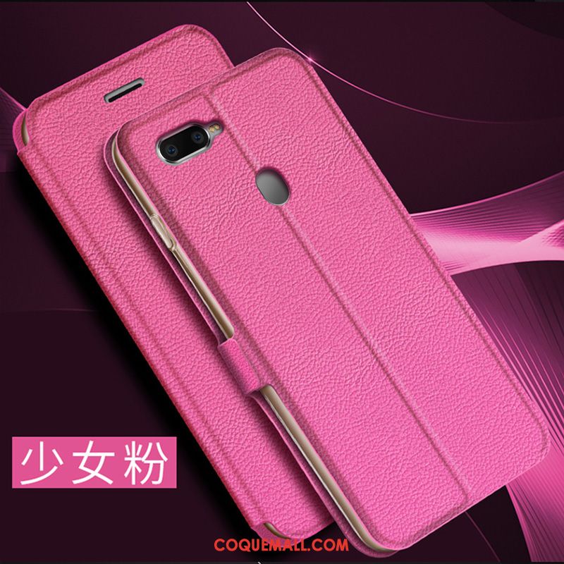 Étui Oppo Ax7 Clamshell En Cuir Fluide Doux, Coque Oppo Ax7 Silicone Protection