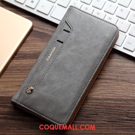 Étui Oppo Ax7 Incassable En Cuir Protection, Coque Oppo Ax7 Rouge Carte