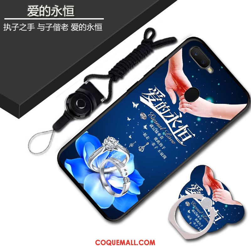 Étui Oppo Ax7 Téléphone Portable Cou Suspendu Dessin Animé, Coque Oppo Ax7 Protection Bleu