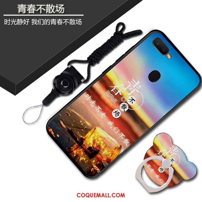 Étui Oppo Ax7 Téléphone Portable Cou Suspendu Dessin Animé, Coque Oppo Ax7 Protection Bleu