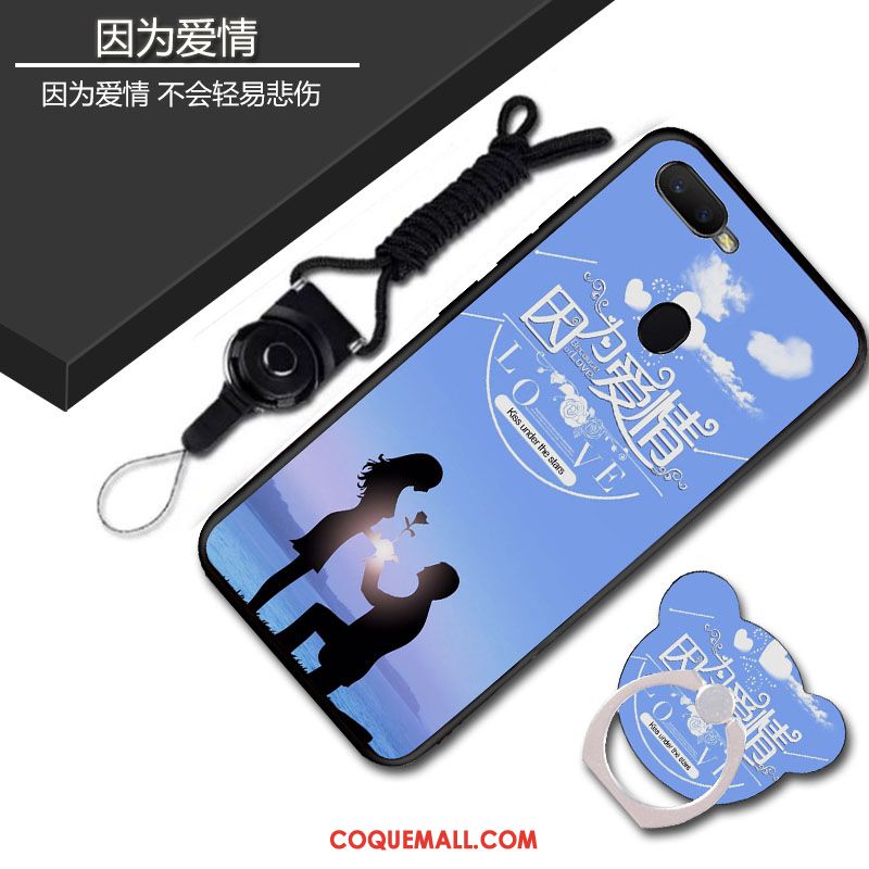 Étui Oppo Ax7 Téléphone Portable Cou Suspendu Dessin Animé, Coque Oppo Ax7 Protection Bleu