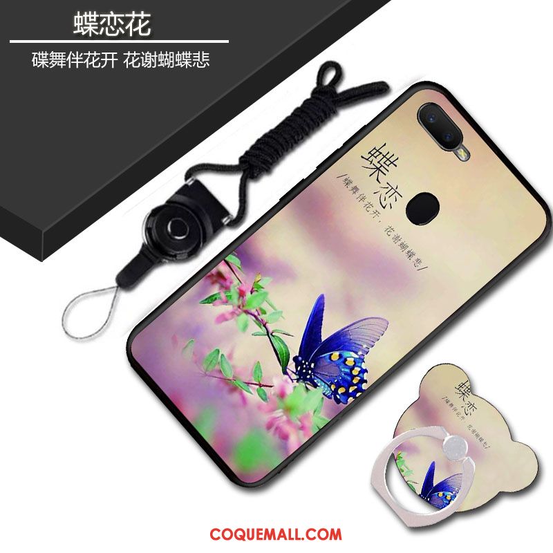 Étui Oppo Ax7 Téléphone Portable Cou Suspendu Dessin Animé, Coque Oppo Ax7 Protection Bleu