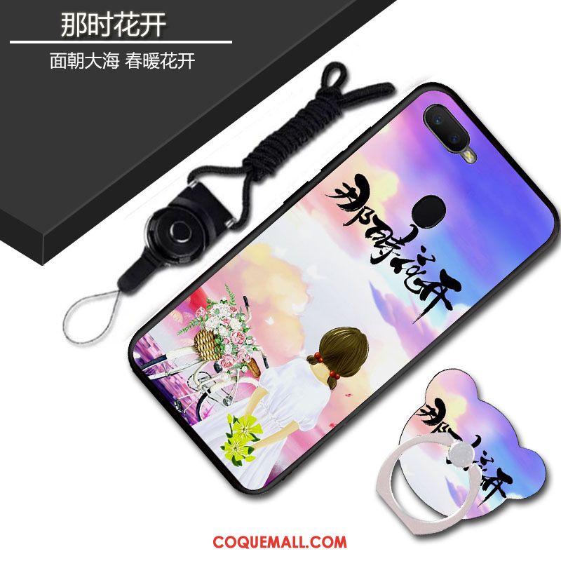 Étui Oppo Ax7 Téléphone Portable Cou Suspendu Dessin Animé, Coque Oppo Ax7 Protection Bleu