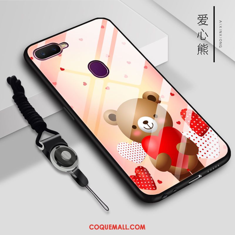 Étui Oppo Ax7 Téléphone Portable Verre Charmant, Coque Oppo Ax7 Dessin Animé Bleu Marin