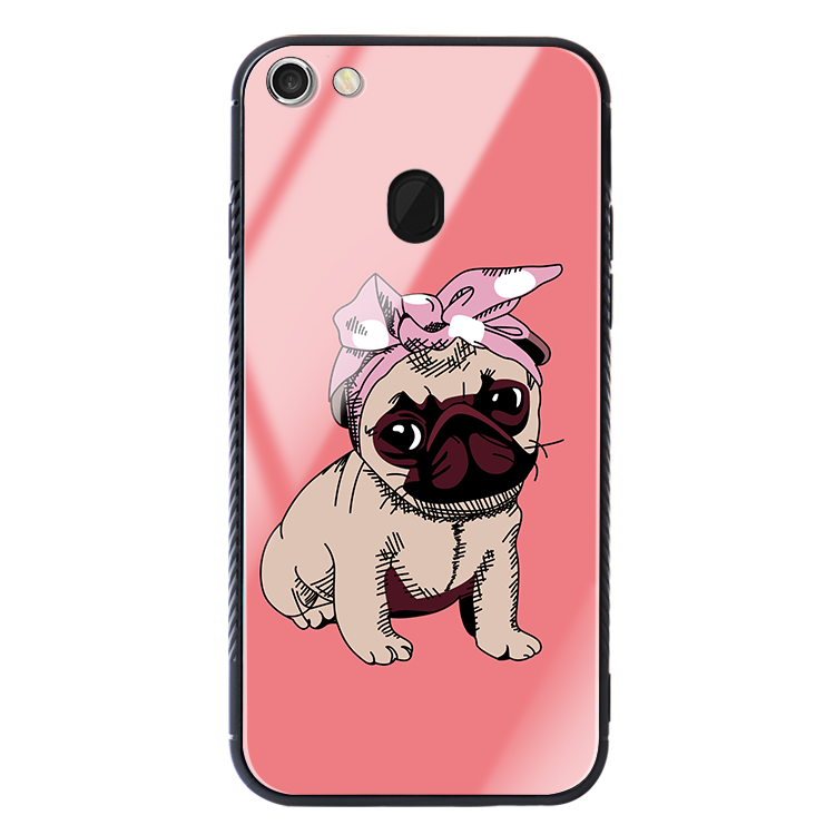 Étui Oppo F5 Charmant Rose Amour, Coque Oppo F5 Mignonne Chiens