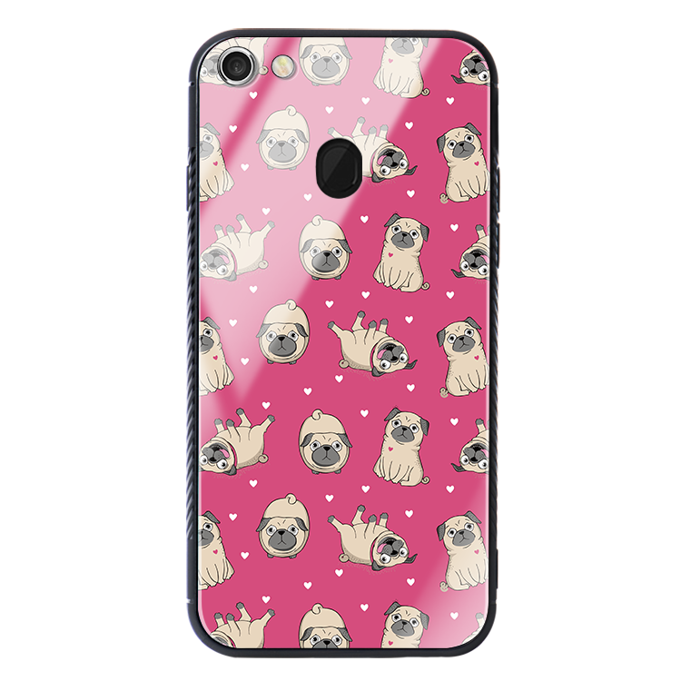 Étui Oppo F5 Charmant Rose Amour, Coque Oppo F5 Mignonne Chiens