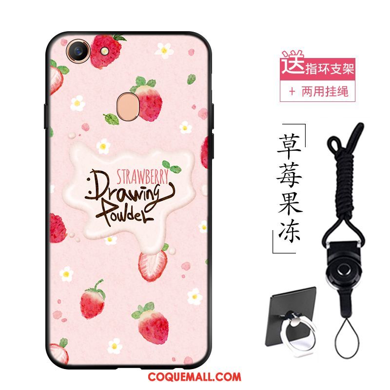 Étui Oppo F5 Fleurs Fluide Doux Rose, Coque Oppo F5 Silicone Paysage