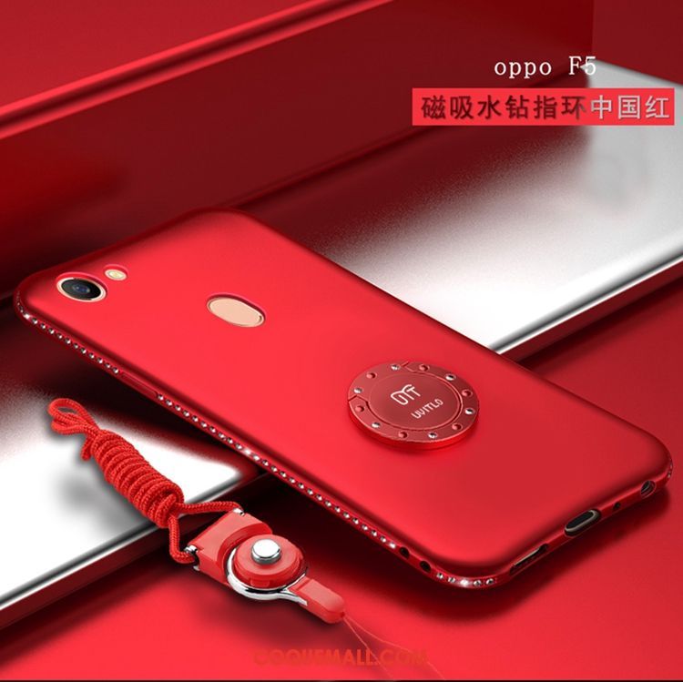 Étui Oppo F5 Tout Compris Fluide Doux Violet, Coque Oppo F5 Incruster Strass Téléphone Portable