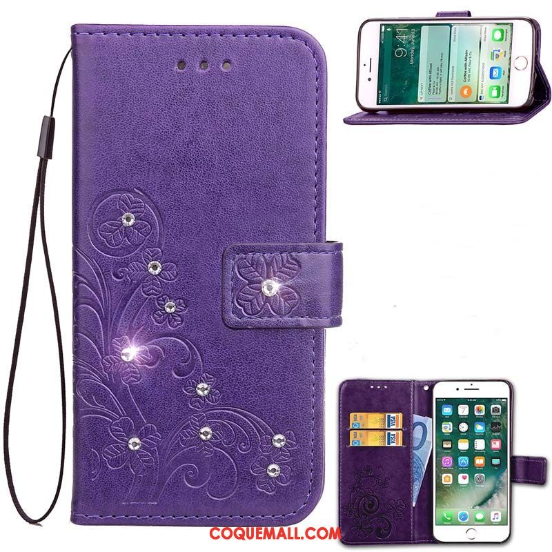 Étui Oppo F5 Tout Compris Strass Protection, Coque Oppo F5 Fluide Doux Cuir