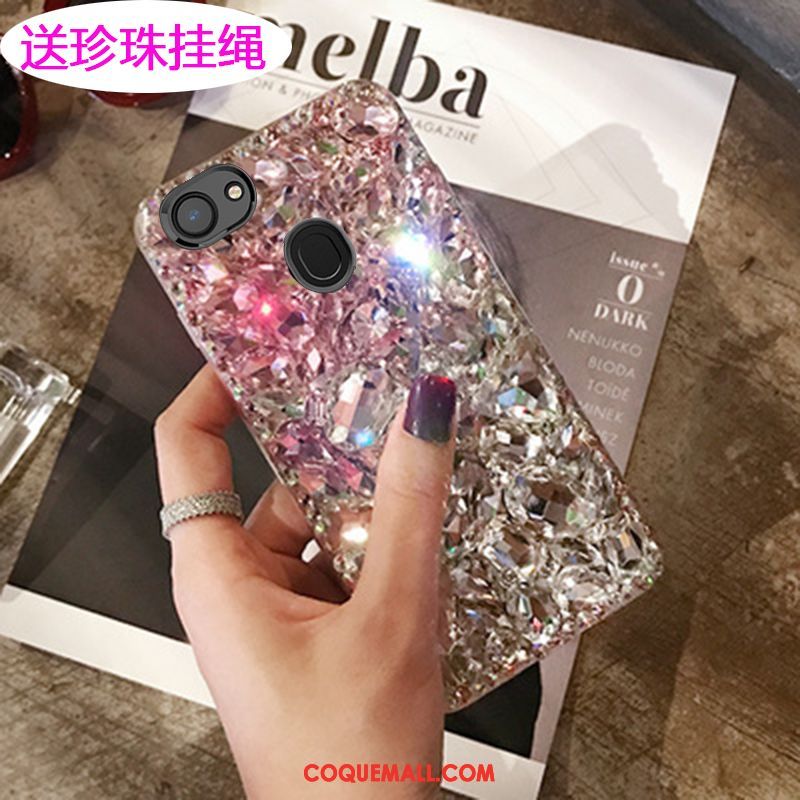 Étui Oppo F5 Téléphone Portable Tendance Luxe, Coque Oppo F5 Strass Net Rouge