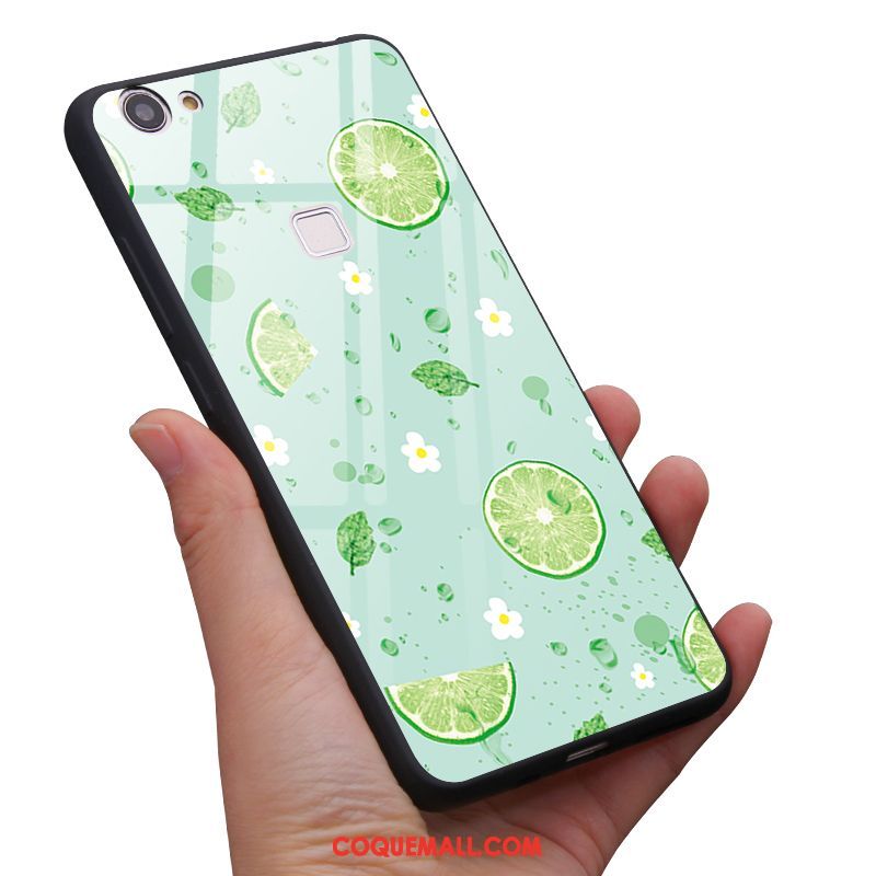 Étui Oppo F5 Vert Frais Téléphone Portable, Coque Oppo F5 Petit Fraise