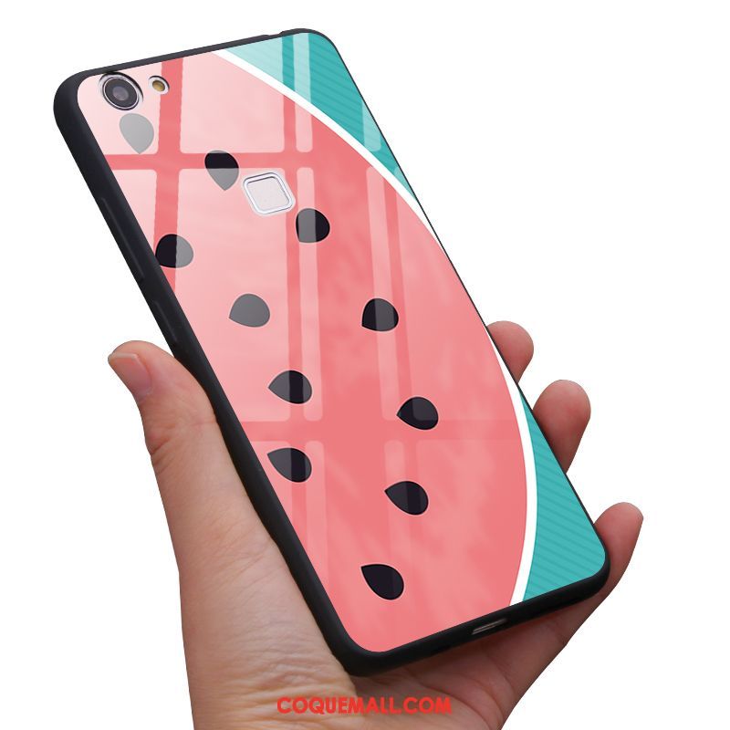 Étui Oppo F5 Vert Frais Téléphone Portable, Coque Oppo F5 Petit Fraise