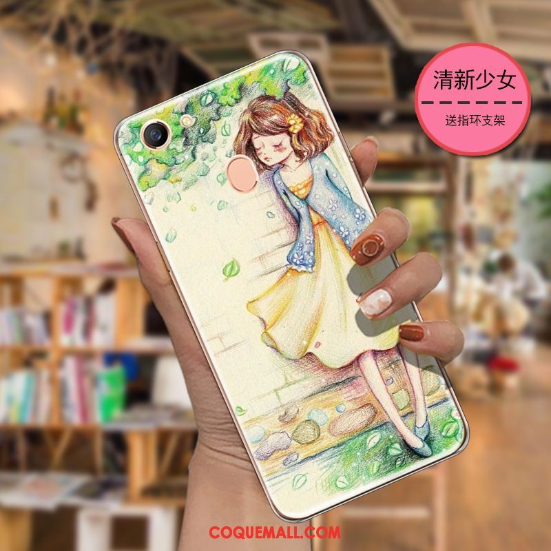 Étui Oppo F5 Youth Protection Art Fluide Doux, Coque Oppo F5 Youth Dessin Animé Silicone