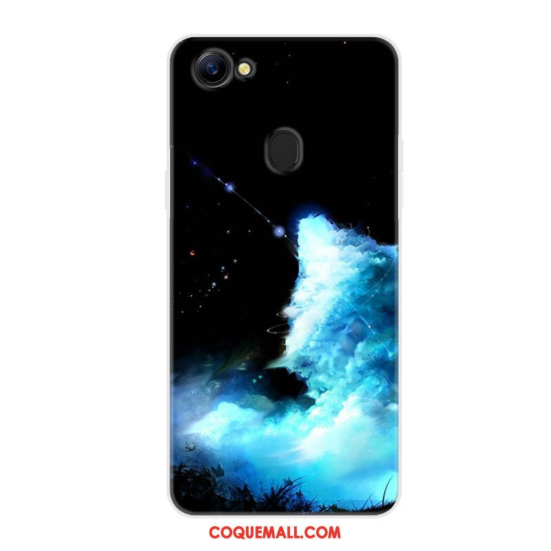 Étui Oppo F7 Bleu Marin Dessin Animé Protection, Coque Oppo F7 Personnalité Fluide Doux