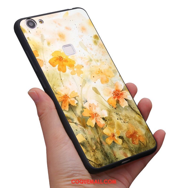 Étui Oppo F7 Frais Art Vintage, Coque Oppo F7 Protection Fluide Doux