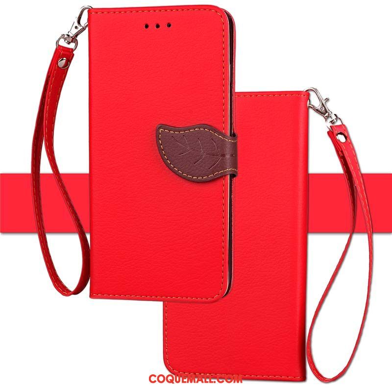 Étui Oppo F7 Incassable Rouge Étui En Cuir, Coque Oppo F7 Fluide Doux Protection