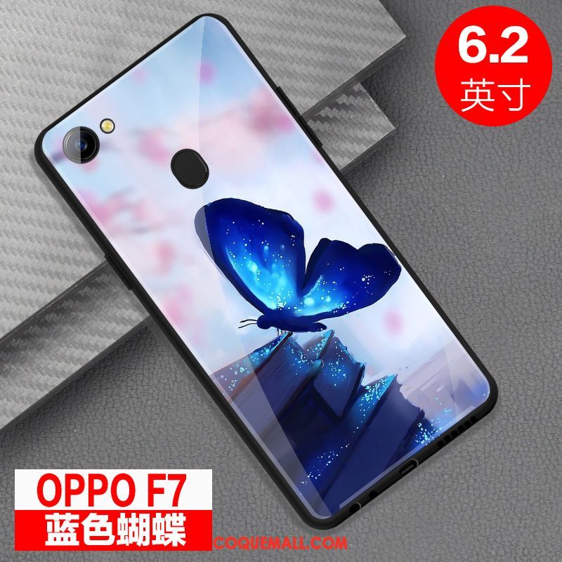 Étui Oppo F7 Miroir Tout Compris Téléphone Portable, Coque Oppo F7 Verre Personnalité