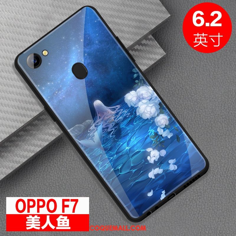 Étui Oppo F7 Miroir Tout Compris Téléphone Portable, Coque Oppo F7 Verre Personnalité