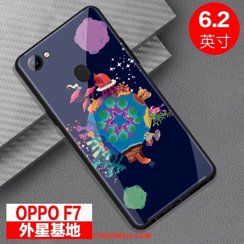 Étui Oppo F7 Miroir Tout Compris Téléphone Portable, Coque Oppo F7 Verre Personnalité