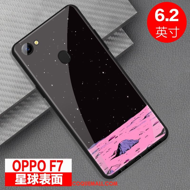 Étui Oppo F7 Miroir Tout Compris Téléphone Portable, Coque Oppo F7 Verre Personnalité