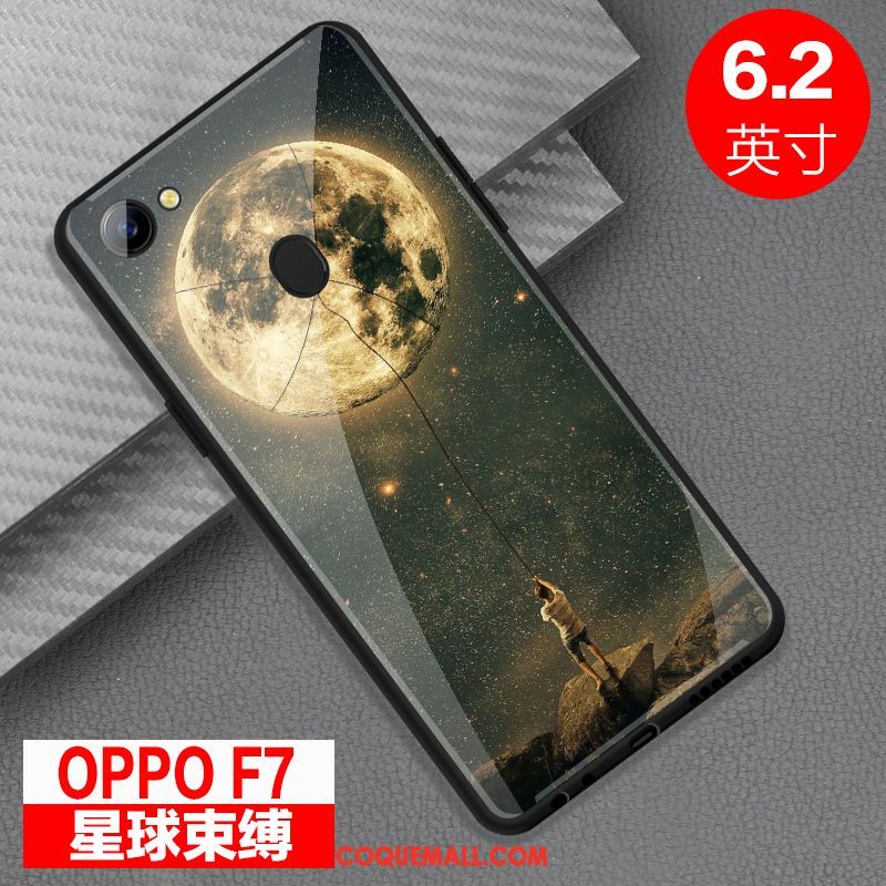 Étui Oppo F7 Miroir Tout Compris Téléphone Portable, Coque Oppo F7 Verre Personnalité