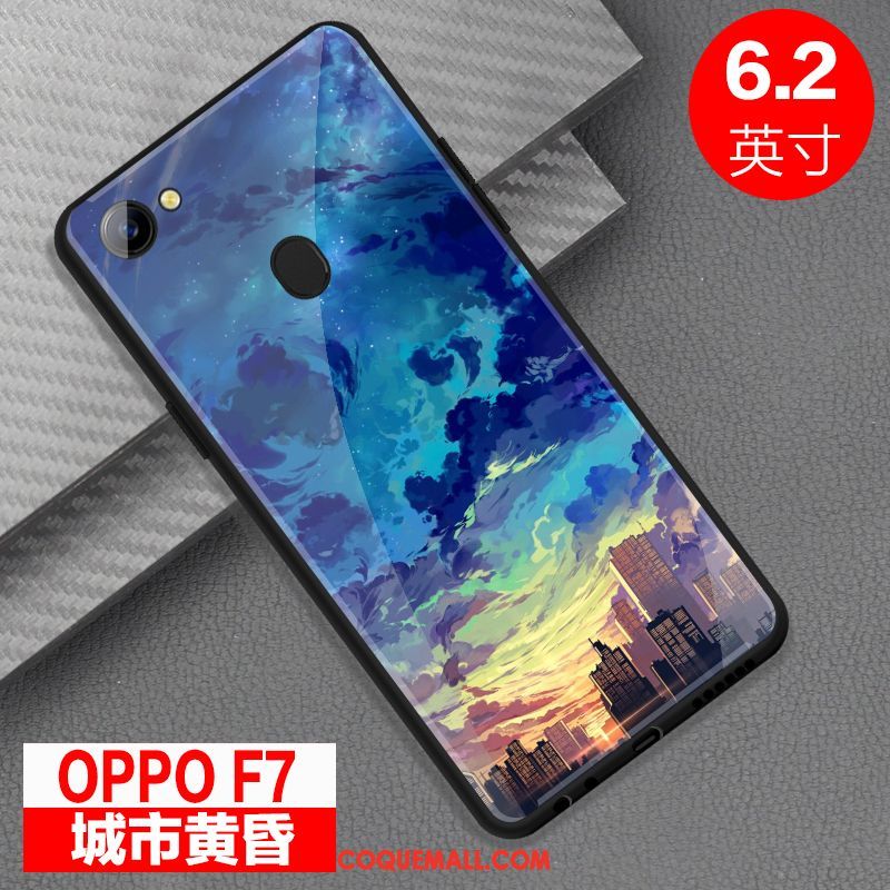 Étui Oppo F7 Miroir Tout Compris Téléphone Portable, Coque Oppo F7 Verre Personnalité