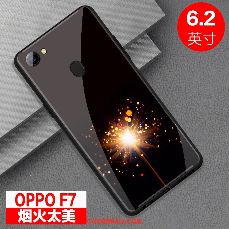 Étui Oppo F7 Miroir Tout Compris Téléphone Portable, Coque Oppo F7 Verre Personnalité