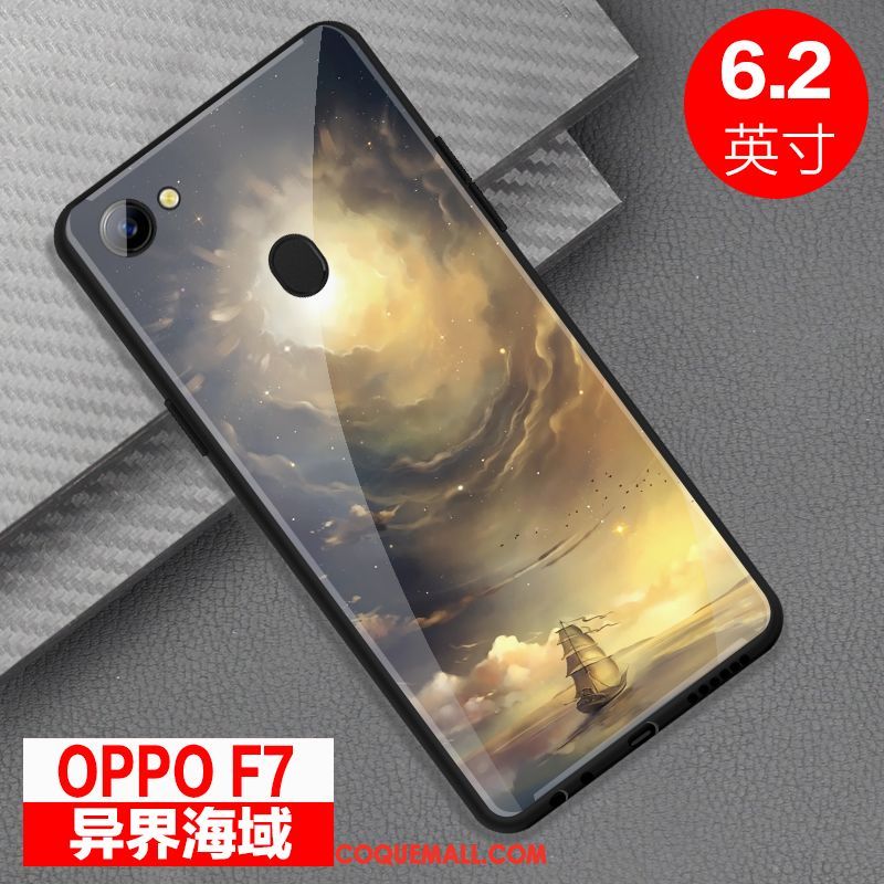 Étui Oppo F7 Miroir Tout Compris Téléphone Portable, Coque Oppo F7 Verre Personnalité