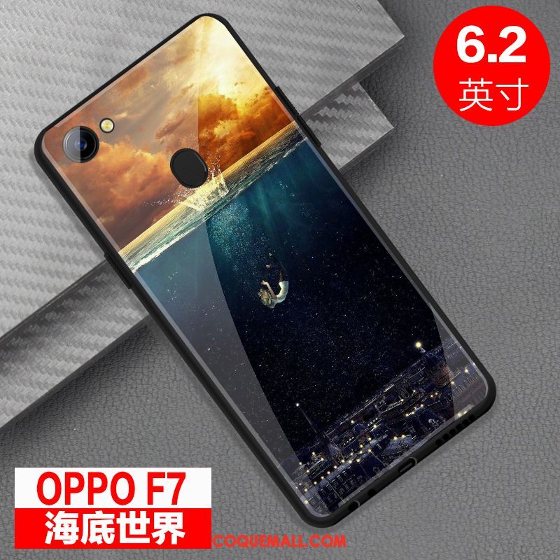 Étui Oppo F7 Miroir Tout Compris Téléphone Portable, Coque Oppo F7 Verre Personnalité