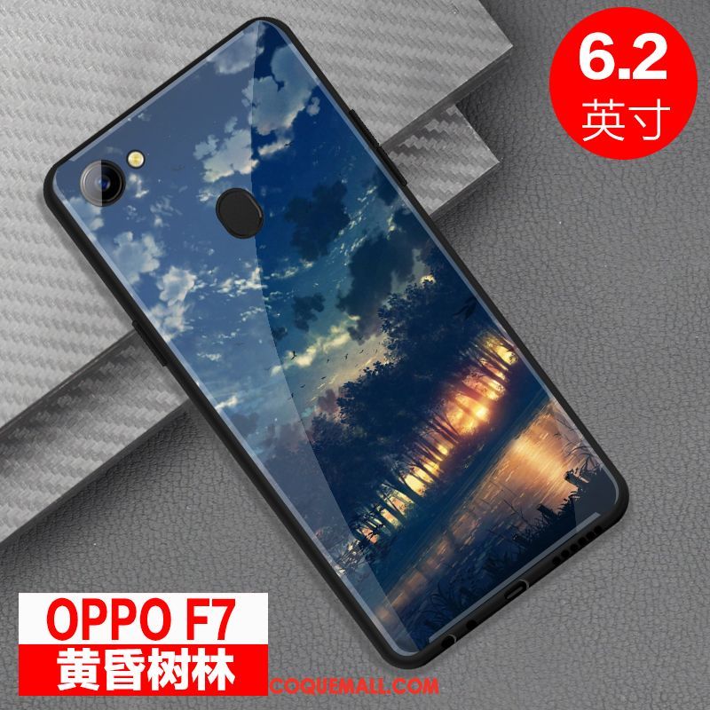 Étui Oppo F7 Miroir Tout Compris Téléphone Portable, Coque Oppo F7 Verre Personnalité