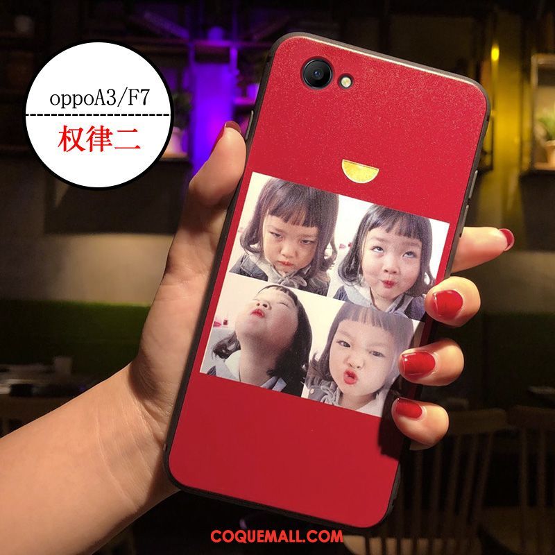 Étui Oppo F7 Nouveau Tout Compris Incassable, Coque Oppo F7 Créatif Net Rouge