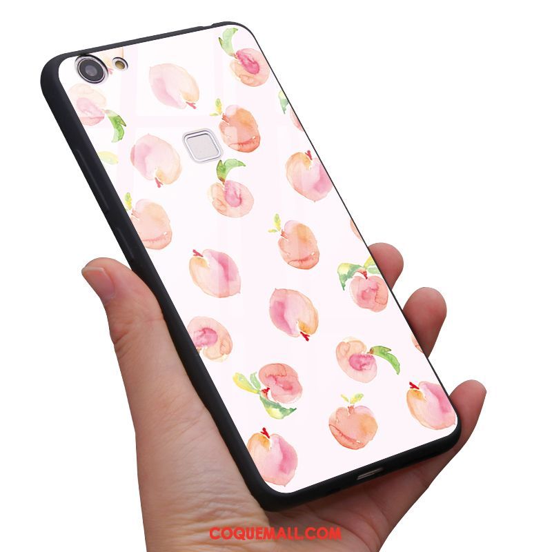 Étui Oppo F7 Petit Frais Fraise, Coque Oppo F7 Incassable Verre