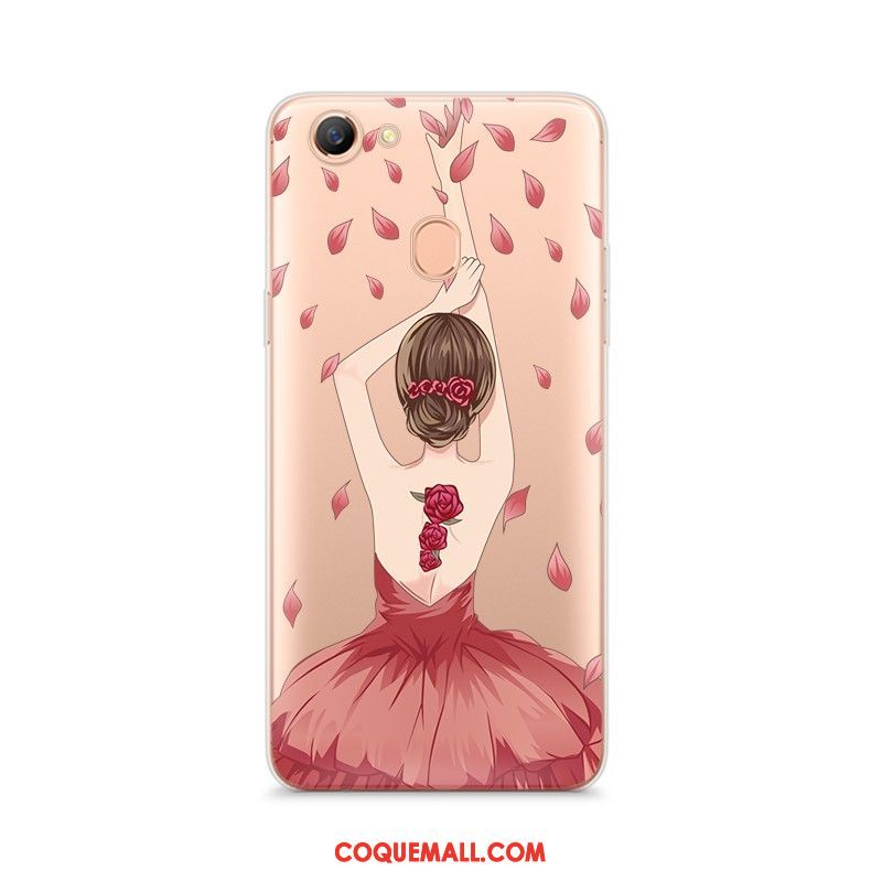 Étui Oppo F7 Silicone Fluide Doux Personnalisé, Coque Oppo F7 Rose Téléphone Portable