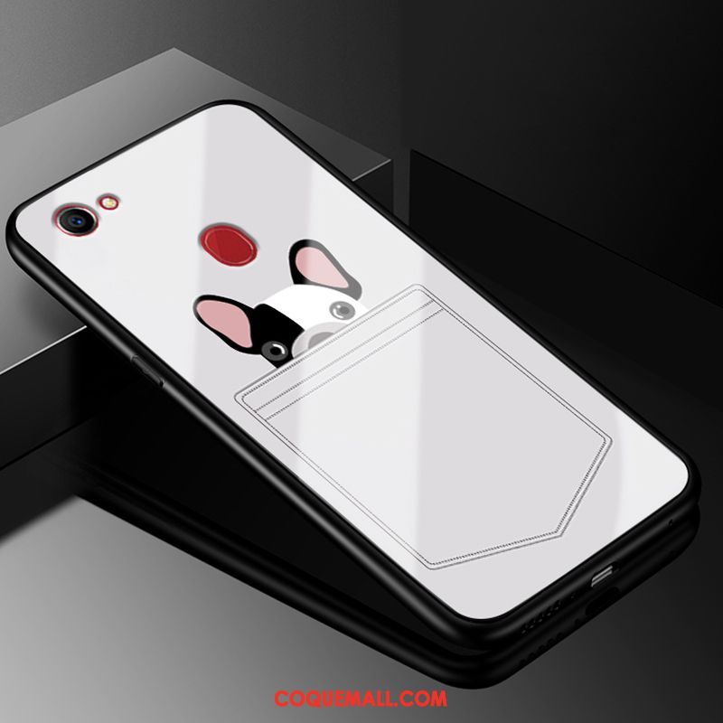 Étui Oppo F7 Verre Simple Art, Coque Oppo F7 Silicone Blanc