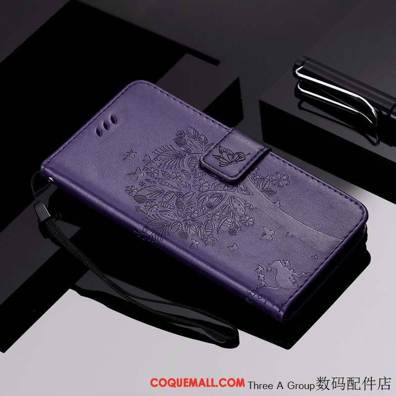 Étui Oppo F7 Youth Violet Clamshell Étui En Cuir, Coque Oppo F7 Youth Incassable Fluide Doux