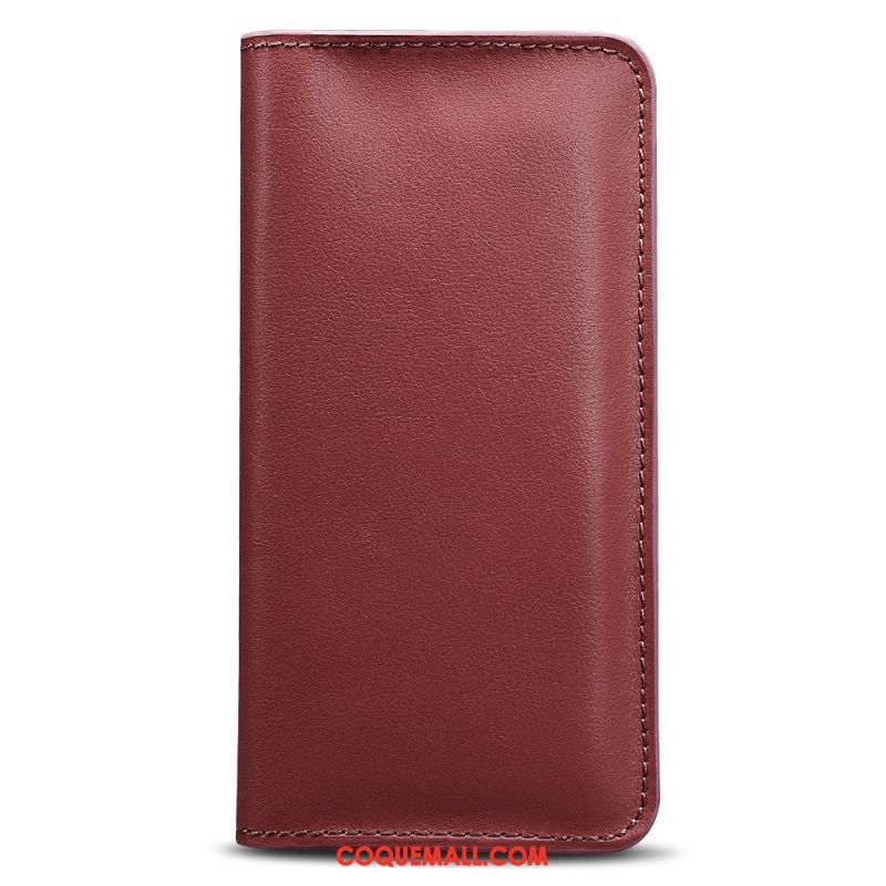 Étui Oppo F7 Youth Étui En Cuir Rouge Cuir Véritable, Coque Oppo F7 Youth Téléphone Portable Petit Beige