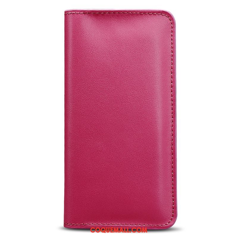 Étui Oppo F7 Youth Étui En Cuir Rouge Cuir Véritable, Coque Oppo F7 Youth Téléphone Portable Petit Beige