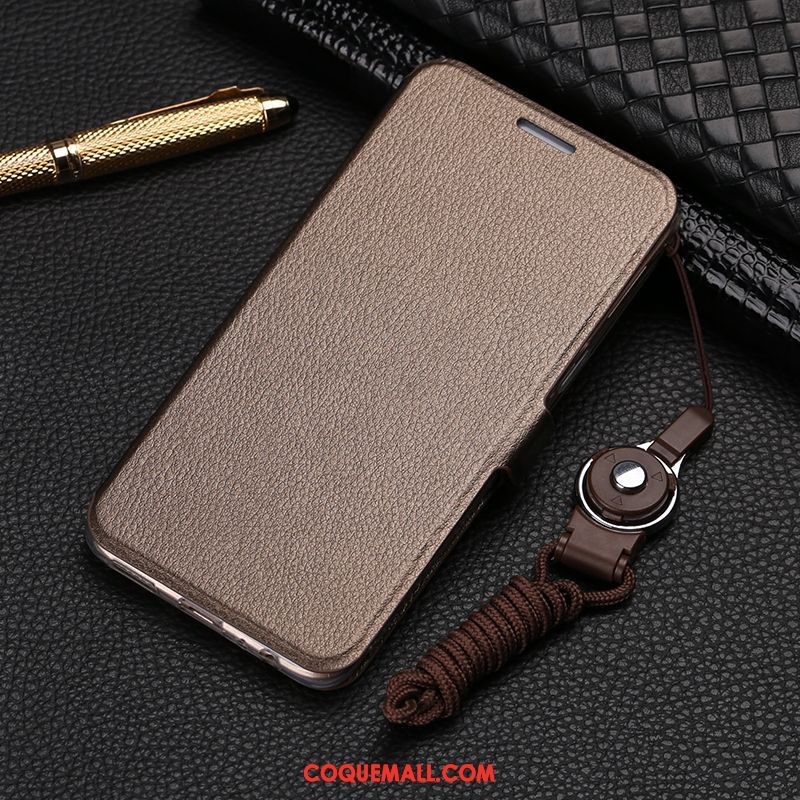 Étui Oppo F7 Étui En Cuir Incassable Fluide Doux, Coque Oppo F7 Protection Rouge