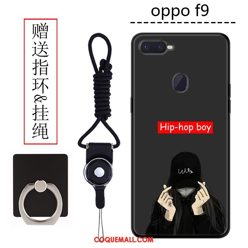 Étui Oppo F9 Dessin Animé Délavé En Daim Incassable, Coque Oppo F9 Téléphone Portable Personnalité