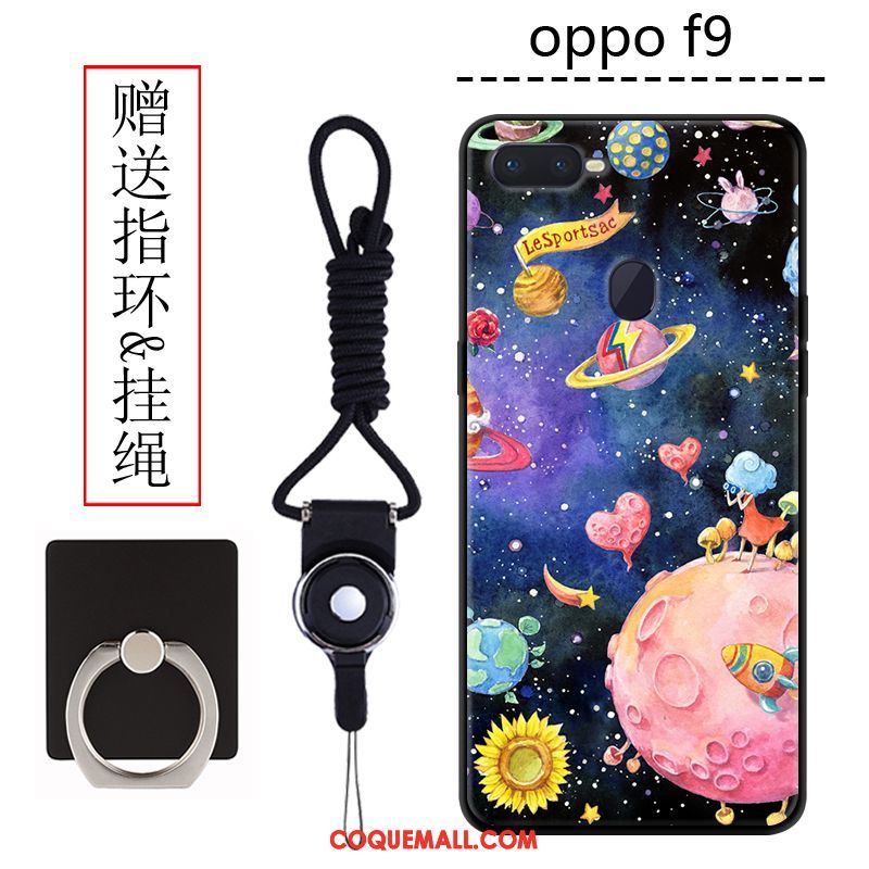 Étui Oppo F9 Dessin Animé Délavé En Daim Incassable, Coque Oppo F9 Téléphone Portable Personnalité