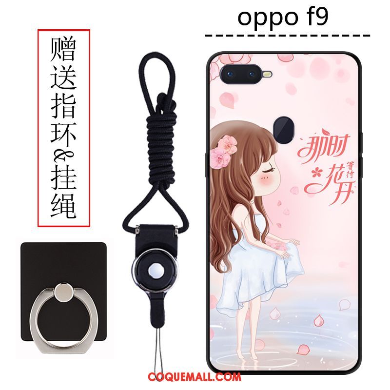 Étui Oppo F9 Dessin Animé Délavé En Daim Incassable, Coque Oppo F9 Téléphone Portable Personnalité