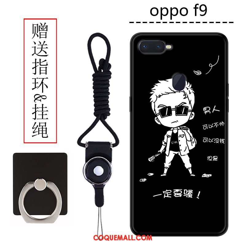 Étui Oppo F9 Dessin Animé Délavé En Daim Incassable, Coque Oppo F9 Téléphone Portable Personnalité