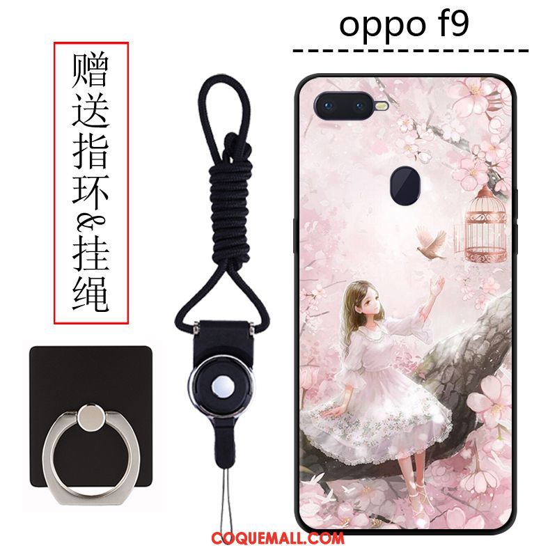 Étui Oppo F9 Dessin Animé Délavé En Daim Incassable, Coque Oppo F9 Téléphone Portable Personnalité
