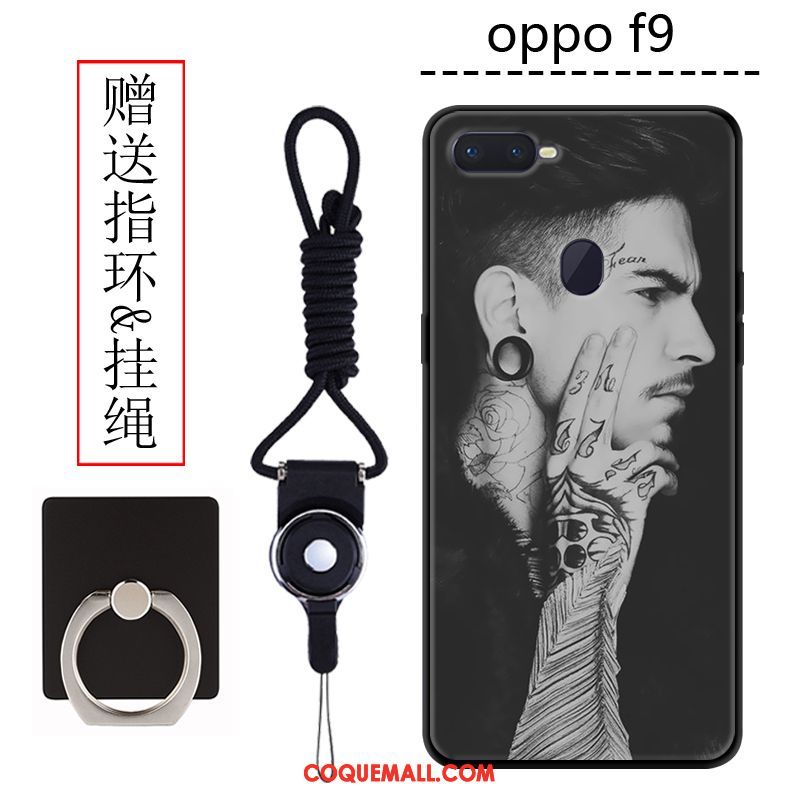 Étui Oppo F9 Dessin Animé Délavé En Daim Incassable, Coque Oppo F9 Téléphone Portable Personnalité