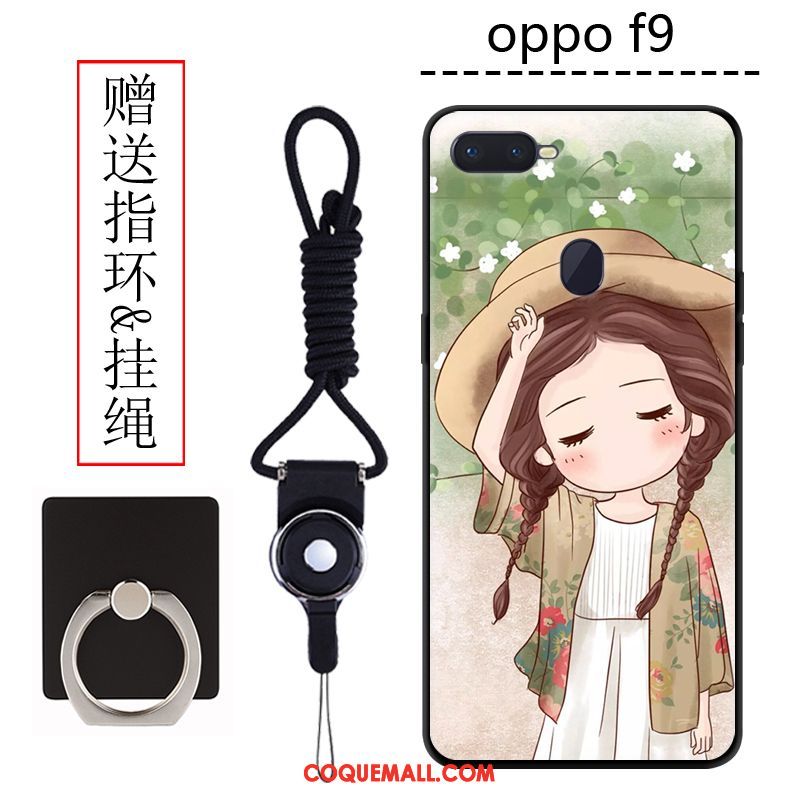 Étui Oppo F9 Dessin Animé Délavé En Daim Incassable, Coque Oppo F9 Téléphone Portable Personnalité