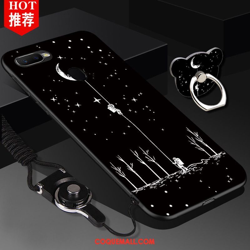 Étui Oppo F9 Dessin Animé Incassable Noir, Coque Oppo F9 Téléphone Portable Personnalité