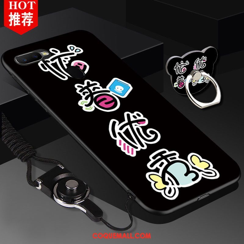 Étui Oppo F9 Dessin Animé Incassable Noir, Coque Oppo F9 Téléphone Portable Personnalité