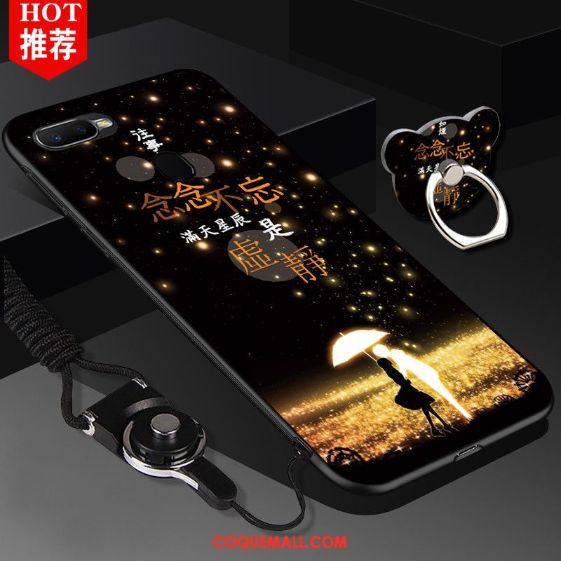 Étui Oppo F9 Dessin Animé Incassable Noir, Coque Oppo F9 Téléphone Portable Personnalité