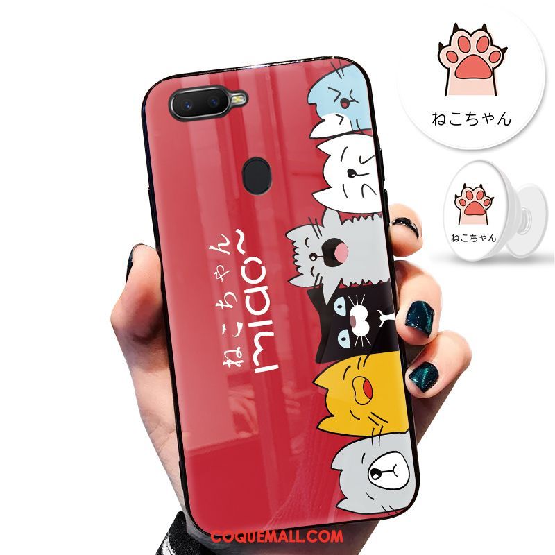 Étui Oppo F9 Marque De Tendance Rouge Net Rouge, Coque Oppo F9 Protection Légère