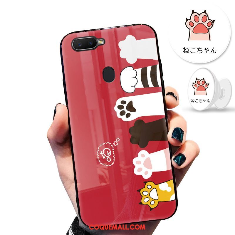 Étui Oppo F9 Marque De Tendance Rouge Net Rouge, Coque Oppo F9 Protection Légère